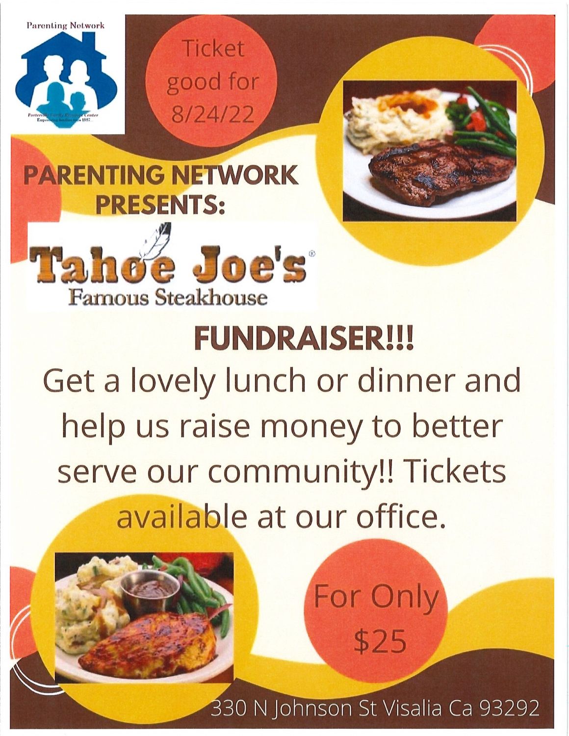 Parenting Network Fundraiser TAHOE JOES